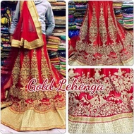 Terkini Gaun Pengantin Gold Lehenga India Sari Premium Harga Miring