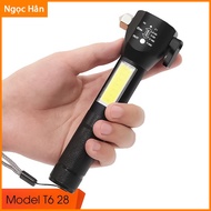 Đèn Pin Sạc Cầm Tay Model T6 28 Có Zoom Xa Gần 3 Chế Độ Sáng Led Vỏ Ngoài Hợp Kim Nhôm 6061 ngochans