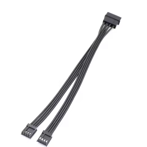 4 Pin Molex 5.25 Male to 2 X 4 Pin 3.5 Floppy Drive FDD Female Y-Splitter M/F IDE DC Internal Comput