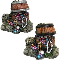 Amtra Resin Decorative Barrel with Treasure