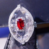 無燒紅寶石戒指1.02克拉 18k金配鑲鑽石