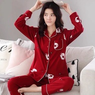 03G 100% Cotton Pajama For Women Winter Soild Pink Pijamas Feminino Warm Sleepwear White PJ 20 cCI