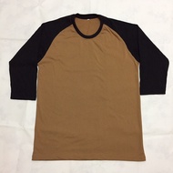 T-shirt Raglan 3/4 Sleeve cotton fabric retro 3q