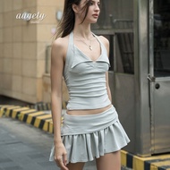 Augety Studio, NADIA TOP Slim Elastic Striped Bow Tie Cardigan