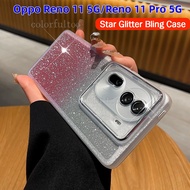 Simple Ultra Thin Oppo Reno 11 Casing For Oppo Reno 11 Pro 11Pro Reno11 Reno11Pro 5G Transparent Star Glitter Bling TPU Soft Silicone Phone Case Metal Camera Protect Back Cover