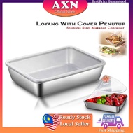 AXN Loyang with Cover Penutup Stainless Steel Makanan Container Keluli Pinggan Tahan karat Dulang