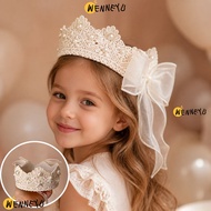 WENNEYU Baby Crown Headband, Hollow Lace Crown Shape Kids Crown Headpiece,  Mesh Bow Girls Crown Hai