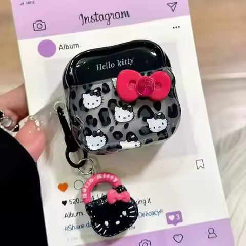 Hello Kitty Headset Case Sanrio Anime Cartoon Printing Accessories Kawaii Bluetooth Headset Case Fal