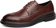 SKGOFGODnj Oxfords Dress Faux Fur Lining Shoes for Men Wing Tips Brogue 4-eye Lace Up Bout Toe Logge
