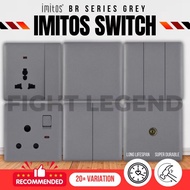 🔥SIRIM🔥IMITOS BR SERIES SWITCHES & SOCKET OUTLET (GRAY)