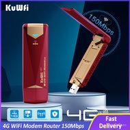 KuWFi 4G WiFi Modem Router 150Mbps B Dongle Unlock Mobile Sim  Wireless Adapter Hotspot Mini Router With External Antenn