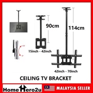 Universal LED LCD Plasma TV Ceiling Mount Tilt Bracket Penyangkut Braket Siling 14 32 26 32 40 49 50 55 58 60 65 70 inch