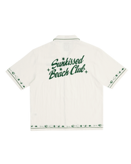 PASTEL CREATIVE WEAR SUNKISSED BEACH CLUB CABANA SHIRT — WHITE / GREEN