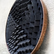 圓木牆藝術 - 黑木 - 辦公室裝飾音樂室 - 3D 吸音板