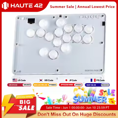 Haute42 Arcade Joystick Hitbox Leverless Controller Keyboard Arcade Stick For PC/Ps4 /PS5 Fighting S