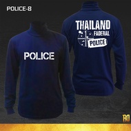 POLICE-8 เสื้อตำรวจแขนยาว เสื้อเเขนยาว คอเต่า