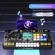 [Ready Stock] Multifunctional DJ Controller Toy | Kids Electronic Music Mixer | Rechargeable DJ Turn