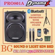 DYNAMAX PRO801A 8 INCH PORTABLE SPEAKER WITH DUAL WIRELESS HANDHELD MICROPHONE * LIMITED PROMOTION W