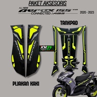 KM272 All New Aerox 155 Accessories Package | Aerox Connected Full Rubber Footrest & Tankpad Aerox V