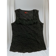 Black lace blouse Sleeveless Gothic punk chic female