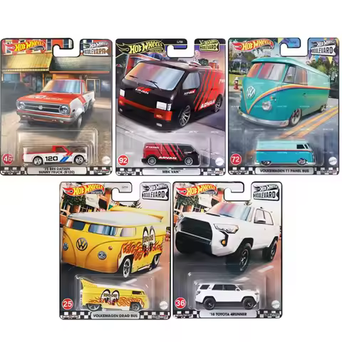 Genuine Metal Model Hot Wheels Premium Car Datsun Sinny Truck Toyota 4runner Volkswagen Drag Bus T1 