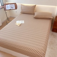 High quality tatami mattress cover Quick shipment 4 Size Queen/king/ Single Cotton Premium Cadar Bedsheet Cadar Getah Keliling