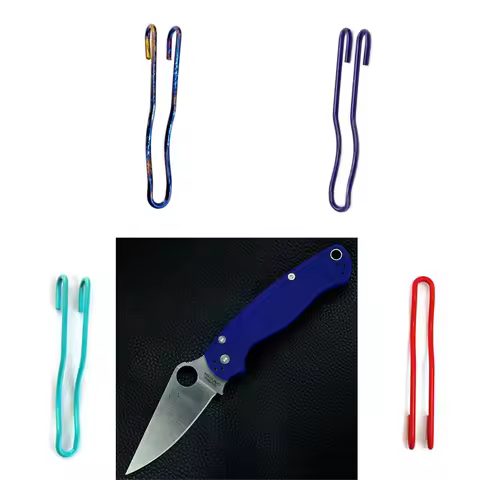 CNC 8 Colors Stainless Steel / Titanium Made Knife Wire Pocket Clip Back Clamp for Spyderco Para3 Li
