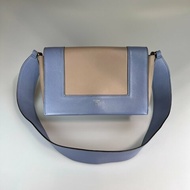 CELINE  霧霾藍拚奶茶FRAME肩背包