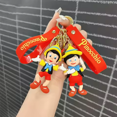Creative Pinocchio keychain nostalgic story old carpenter lying long nose boy keychain men and women
