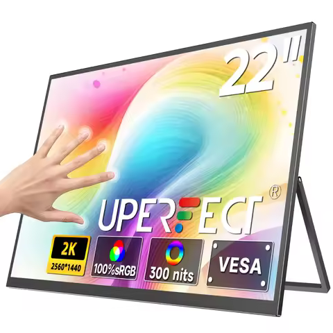UPERFECT 22" Portable Touchscreen Monitor 2560*1440 Built-in VESA External Second Touch Screen Displ
