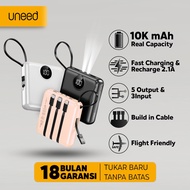 UNEED Powerbank 10000mAh Built in Cable Fast Charging 2.1A - UPB234