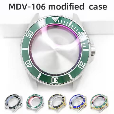 3-point Stainless Steel Case for Casio Marlin MDV-106 Duro MDv106 Watch Case Mod Kit Bezel Insert Fi