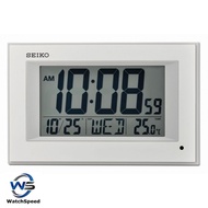 Seiko QHL077WN QHL077W Digital LCD Thermometer Wall Clock