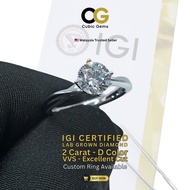 CG | 2 Carat IGI Certified Lab Grown Loose Diamond | D Color VVS1 | Excellent Cut | Custom Ring Avai