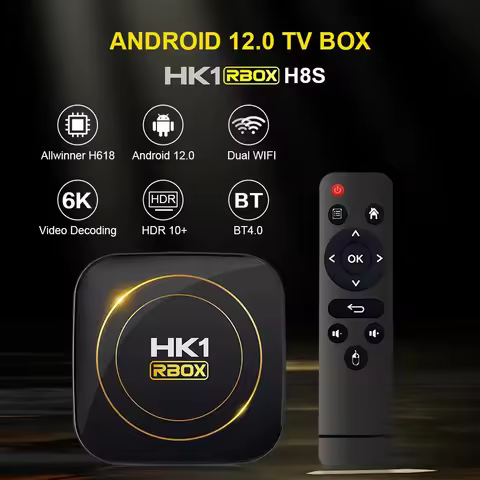 HK1 RBOX H8S Android 12 TV Box Allwinner H618 6K 2.4G 5G Wifi 4GB 64G 32GB 2G16G BT4.0 Global Media 