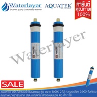 Aquatek USA ไส้กรองน้ำเมมเบรน RO ขนาด 50GPD ความละเอียด 0.0001 ไมครอน 2 ชิ้น (แถมฟรีไส้กรอง RO 50 GP