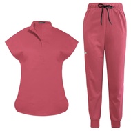 Scrubs Set for Women Nurse Uniform Jogger Suit Stretch Top & Pants with Multi Pocket for Nurse Esthe