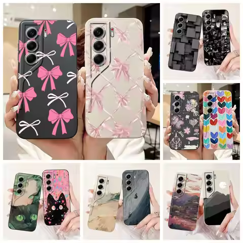 Case For Tecno Camon 40 2025 Cover Fashion Bowknot Soft Liquid Silicon Protective Shell For Tecno Ca