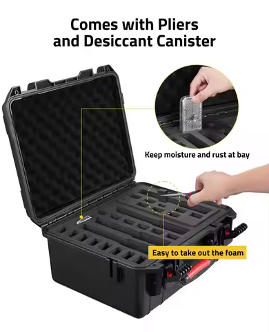 CVLIFE 18" Gun Cases For Pistol Multiple Handguns Mags Bullets Hard Shell Range Trips Shockproof Wat