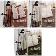 Tunnshope - VIO SET 2 - trendy super premium women's oneset - premium crinkle tunic mix pleated skir