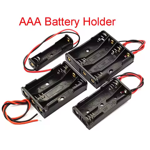 1/2/3/4 Slot AAA Battery Case Battery Box AAA Battery Holder With Leads With 1 2 3 4 Slots AAA drop 