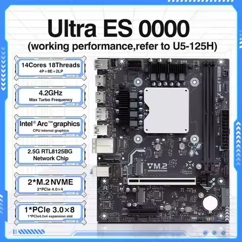 Motherboard With Core Cpu Ultra 0000 Seri(refer To Ultra5 12*h) Ddr5 Ram Ai Argb Lga115x Pcie 3.0x8 