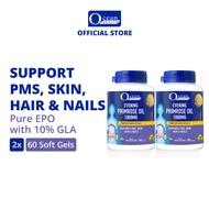 [Bundle of 2] Evening Primrose Oil 1000mg (60s)- Ocean Health (Supports PMS, Skin, Hair & Nails| Hal