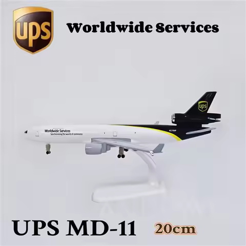 20cm Model Aircraft Diecast Alloy UPS Cargo Airlines MD-11 Simulation Airplane Scale 1:400 Children 