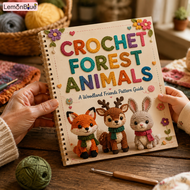 LemonBlue Forest Animal Crochet Pattern Guide Card Paper Step by Step Crochet Diagram Reference Card