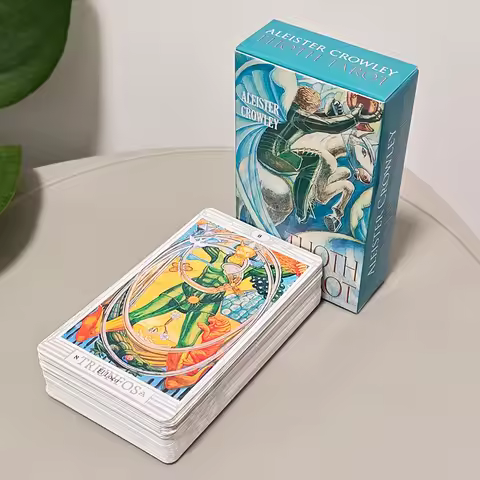 Crowley Thoth Tarot Deck 78 Pcs Cards 10.3*6cm with Egyptian Symbolism, Qabalistic & Astrological In