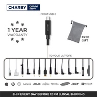 Charby Laptop Charger Cable / USB-C to any Laptop / 1.5m / 65W Output / Apple, Microsoft, ACER, ASUS, DELL, HP, LENOVO