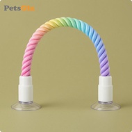 PETSOLA Bird Perch with Suction Cups Braided Window Bird Perch Rainbow for Birds