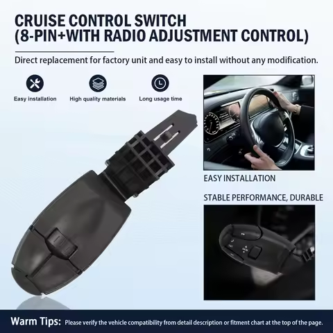 8 Pins Steering Wheel Control and Radio Control 6239K8 12271907 96538207XT for Peugeot 206 207 208 3