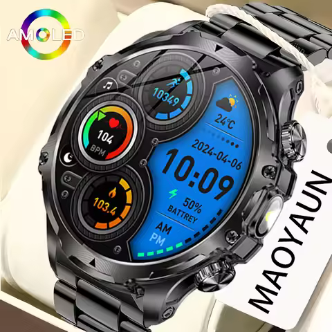 Men's smartwatch with one click Bluetooth connection for calling, 1.85-inch high-definition resoluti